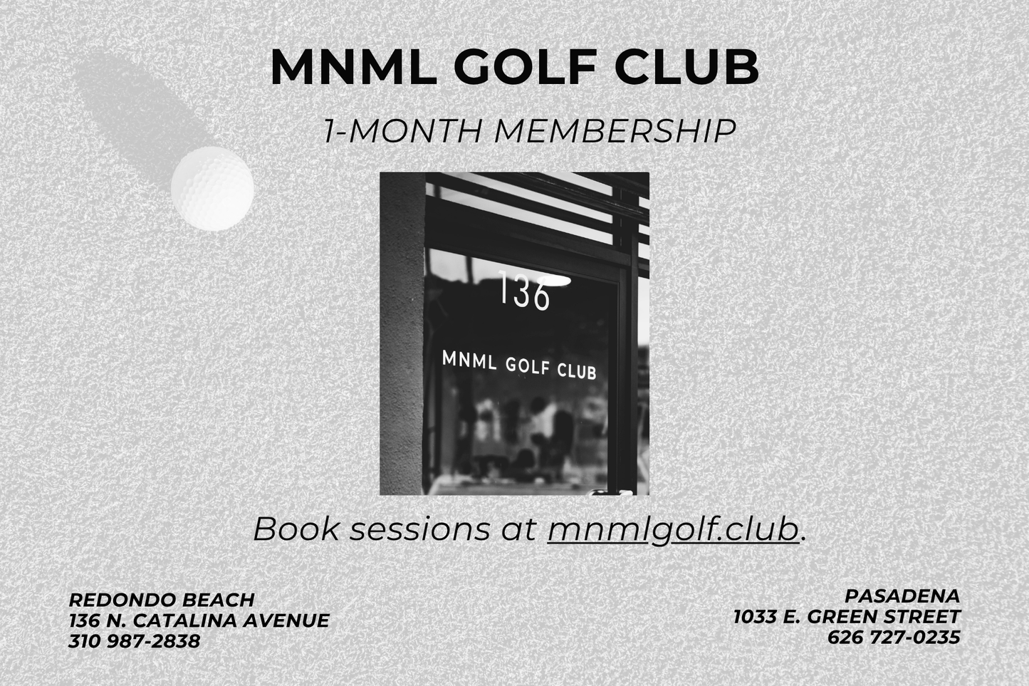 Gift Membership/Non Recurring Membership at MNML GOLF CLUB