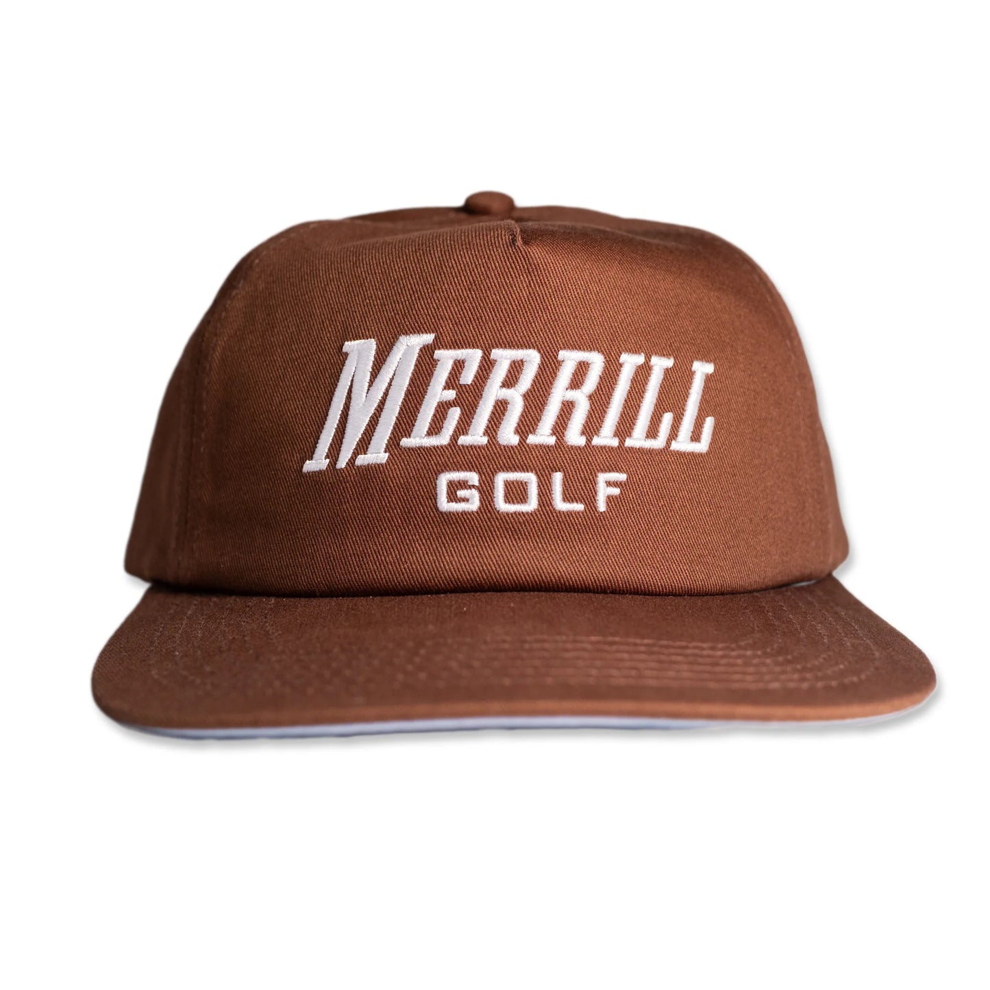 Merrill Golf Logo Five Panel Hat Brown