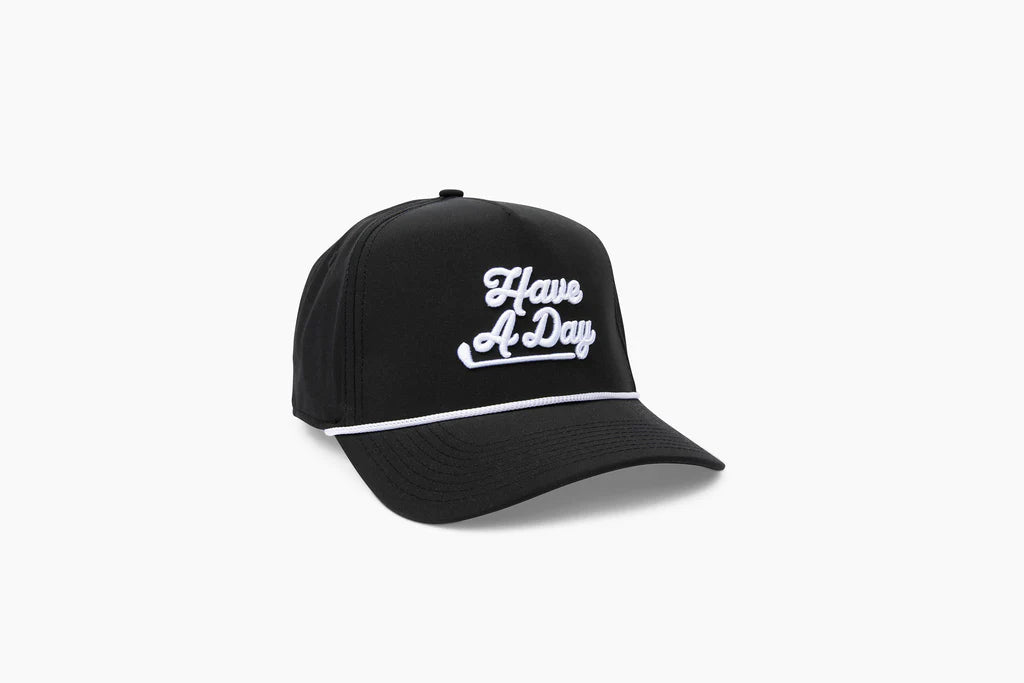 Have a Day Black & White Rope Hat