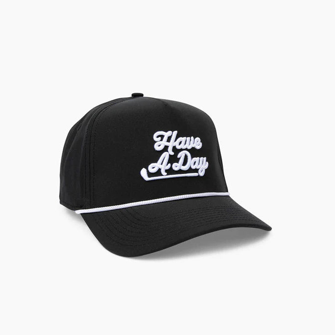 Have a Day Black & White Rope Hat