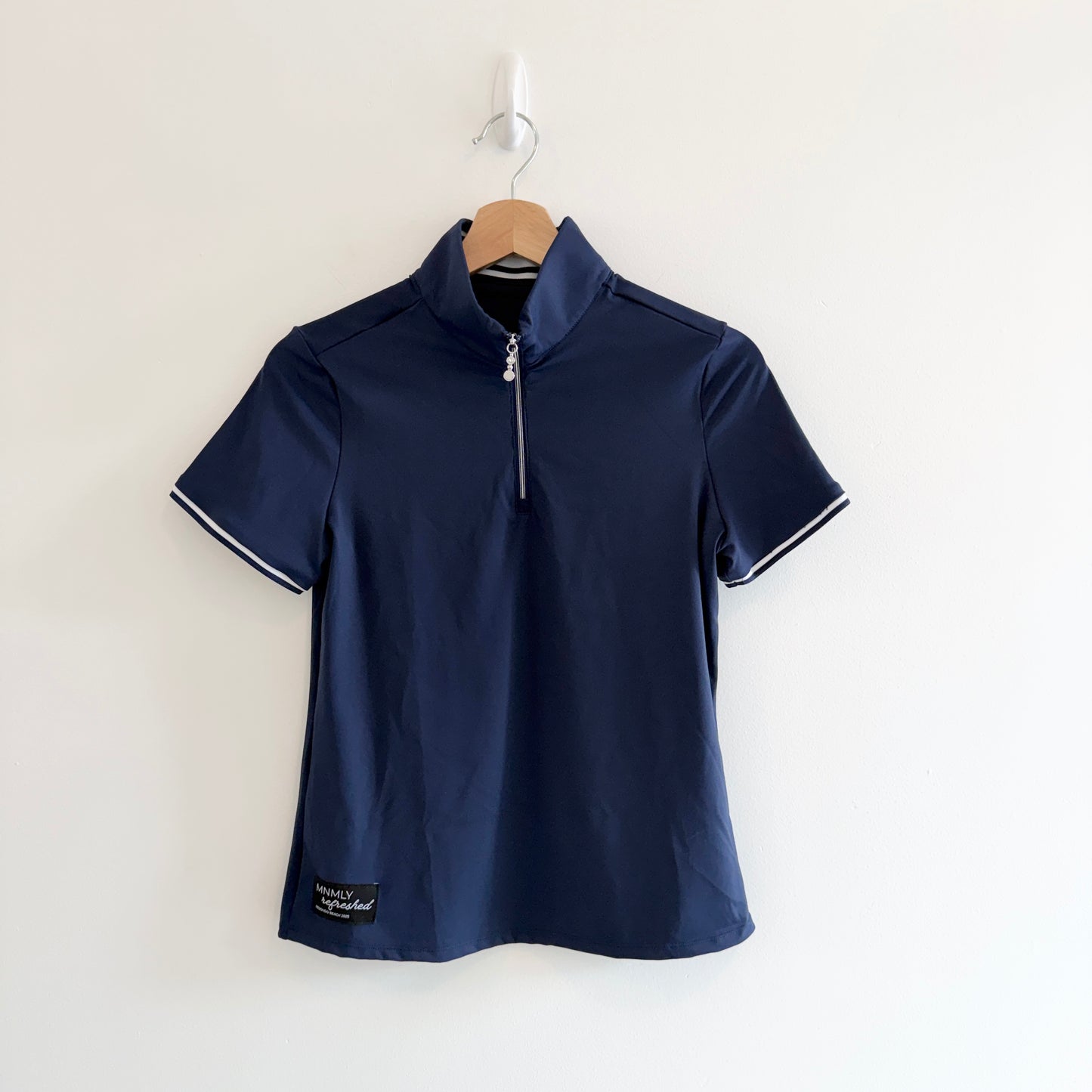 MNMLY Refreshed Ladies Navy Zipper Top - XS