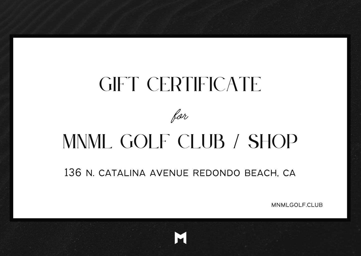 MNML GOLF Club - Clubhouse Gift Card