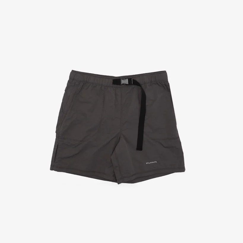 Students Explore Classic Utility Nylon Shorts Charcoal