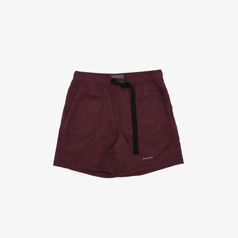 Students Explore Classic Utility Nylon Shorts Maroon