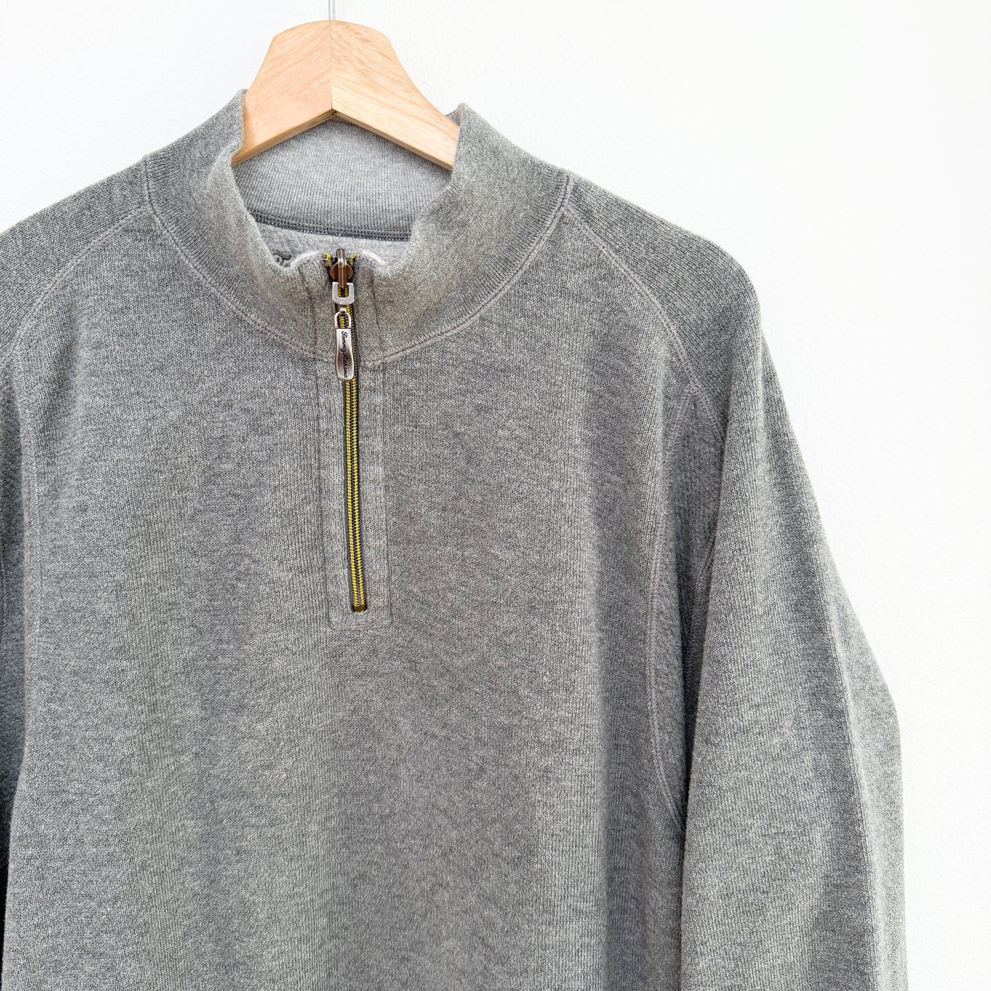 MNMLY Refreshed Reversible Grey Tommy Bahama 1/4 Zip Pullover - XL