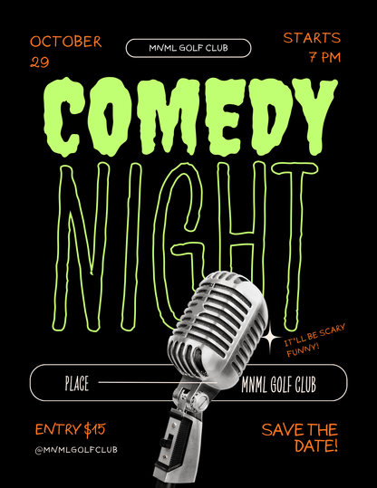 MNML GOLF CLUB Comedy Show - Oct. 29