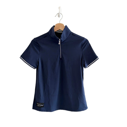 MNMLY Refreshed Women's Navy Ace Golf Shirt - XS