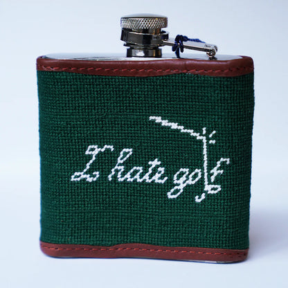 Hand-Stitched "I Hate Golf" Flask