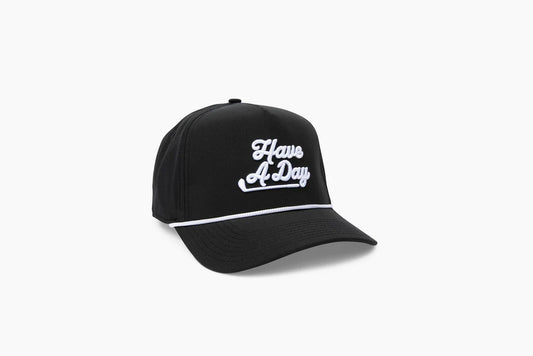Have a Day Black & White Rope Hat