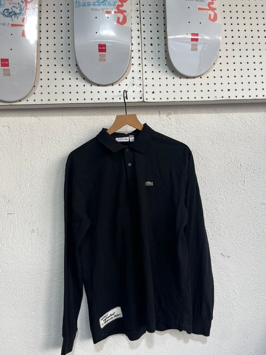 MNMLY refreshed Black Long Sleeve Polo - Slim 2XL