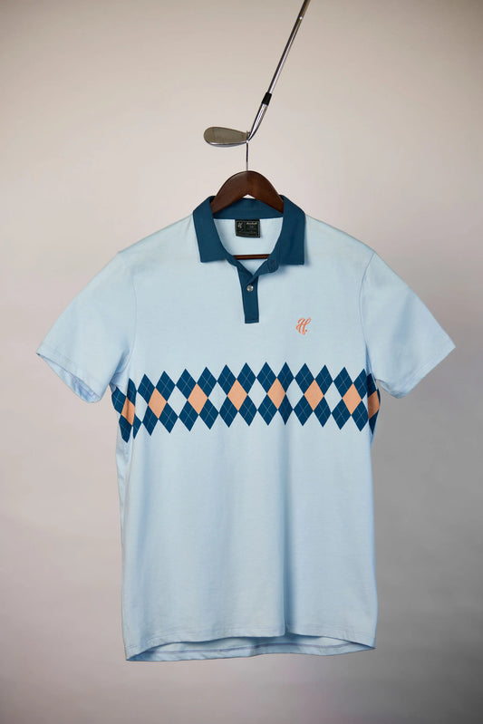 Haskell Polo Retro Argyle Mist