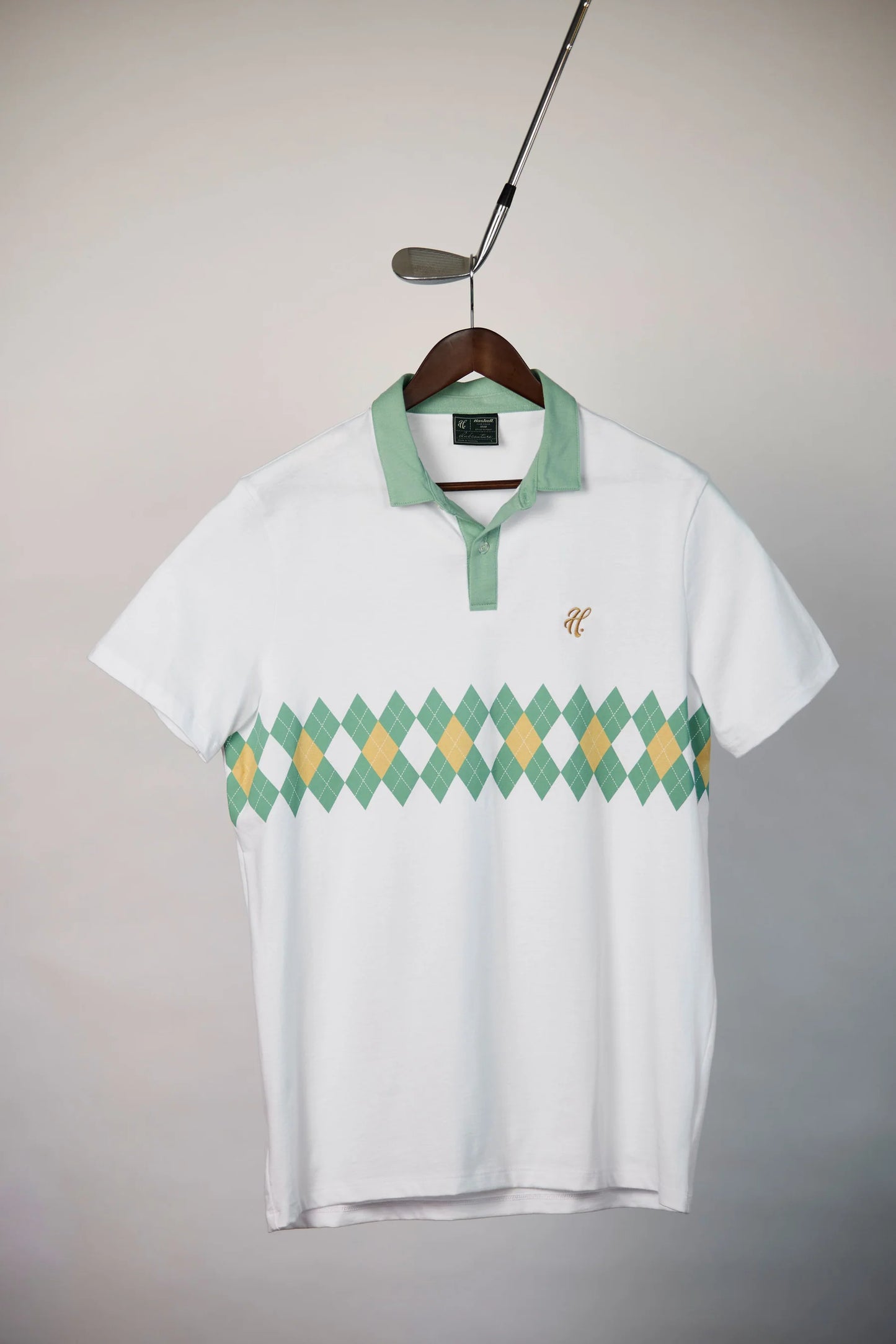 Haskell Polo Retro Argyle Sage