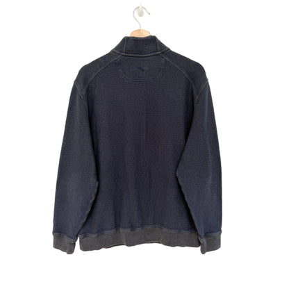 MNMLY Refreshed Washed Navy Tommy Bahama 1/4 Snap Pullover - L