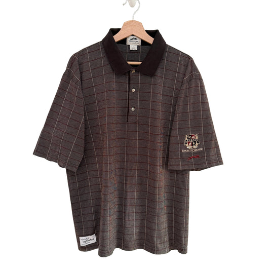 MNMLY Refreshed Grey Plaid Slazenger Golf Shirt - XLarge