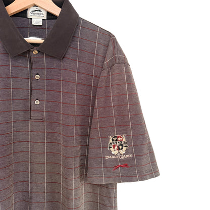 MNMLY Refreshed Grey Plaid Slazenger Golf Shirt - XLarge