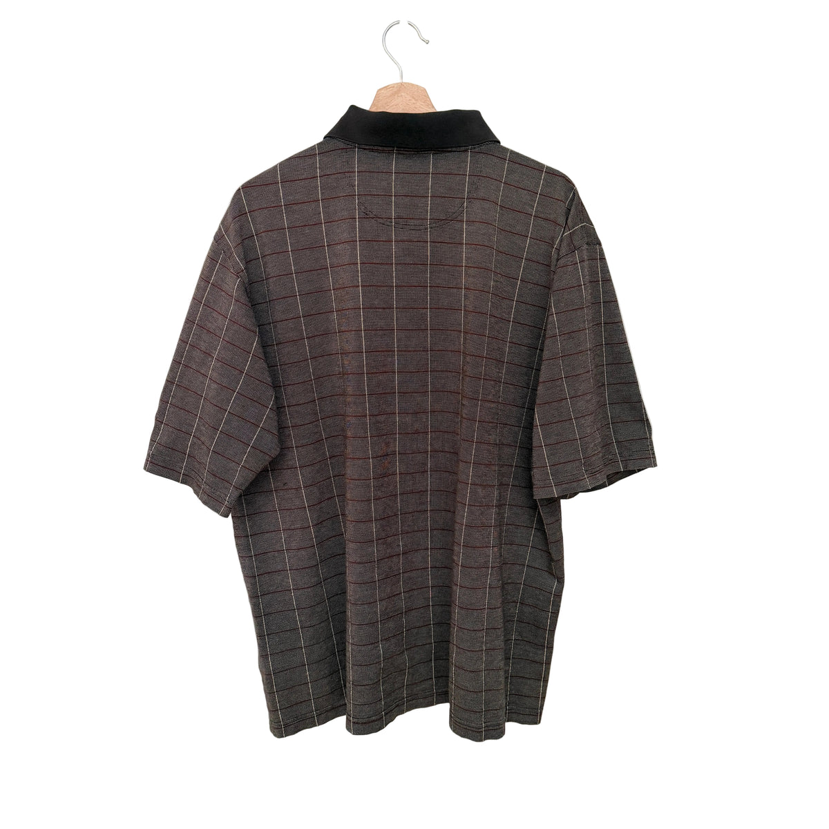 MNMLY Refreshed Grey Plaid Slazenger Golf Shirt - XLarge