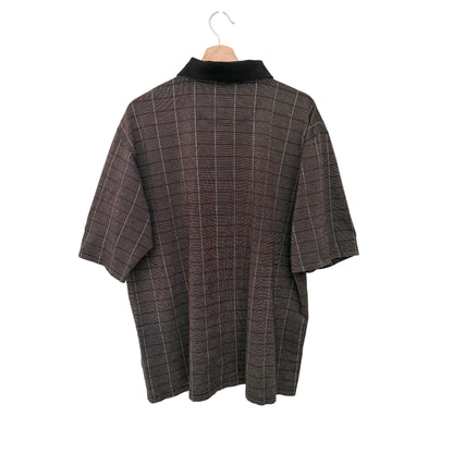 MNMLY Refreshed Grey Plaid Slazenger Golf Shirt - XLarge