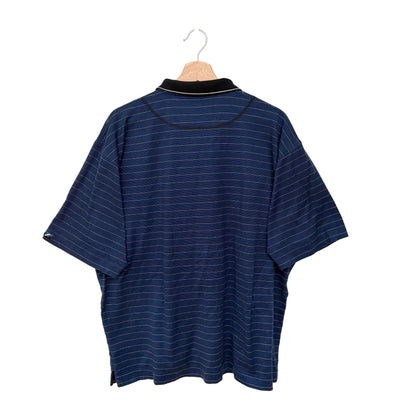 MNMLY Refreshed Navy Stripe Cutter & Buck Polo Shirt - XL