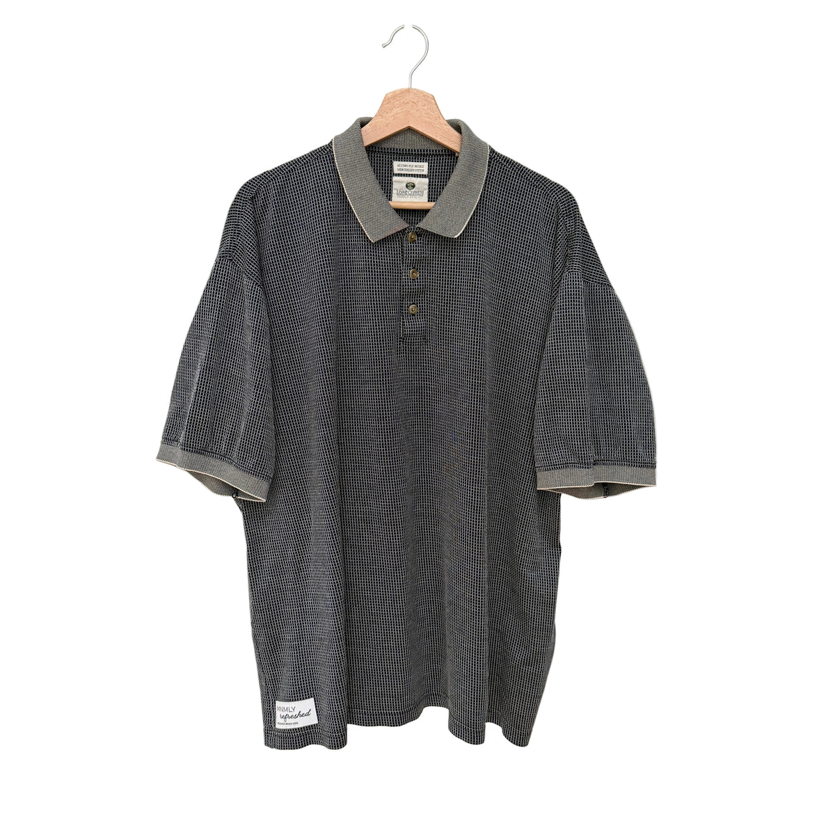 MNMLY Refreshed Navy Check Lone Cypress Polo Shirt - XXL