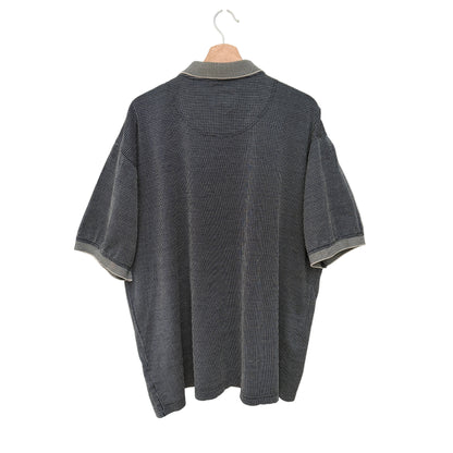 MNMLY Refreshed Navy Check Lone Cypress Polo Shirt - XXL