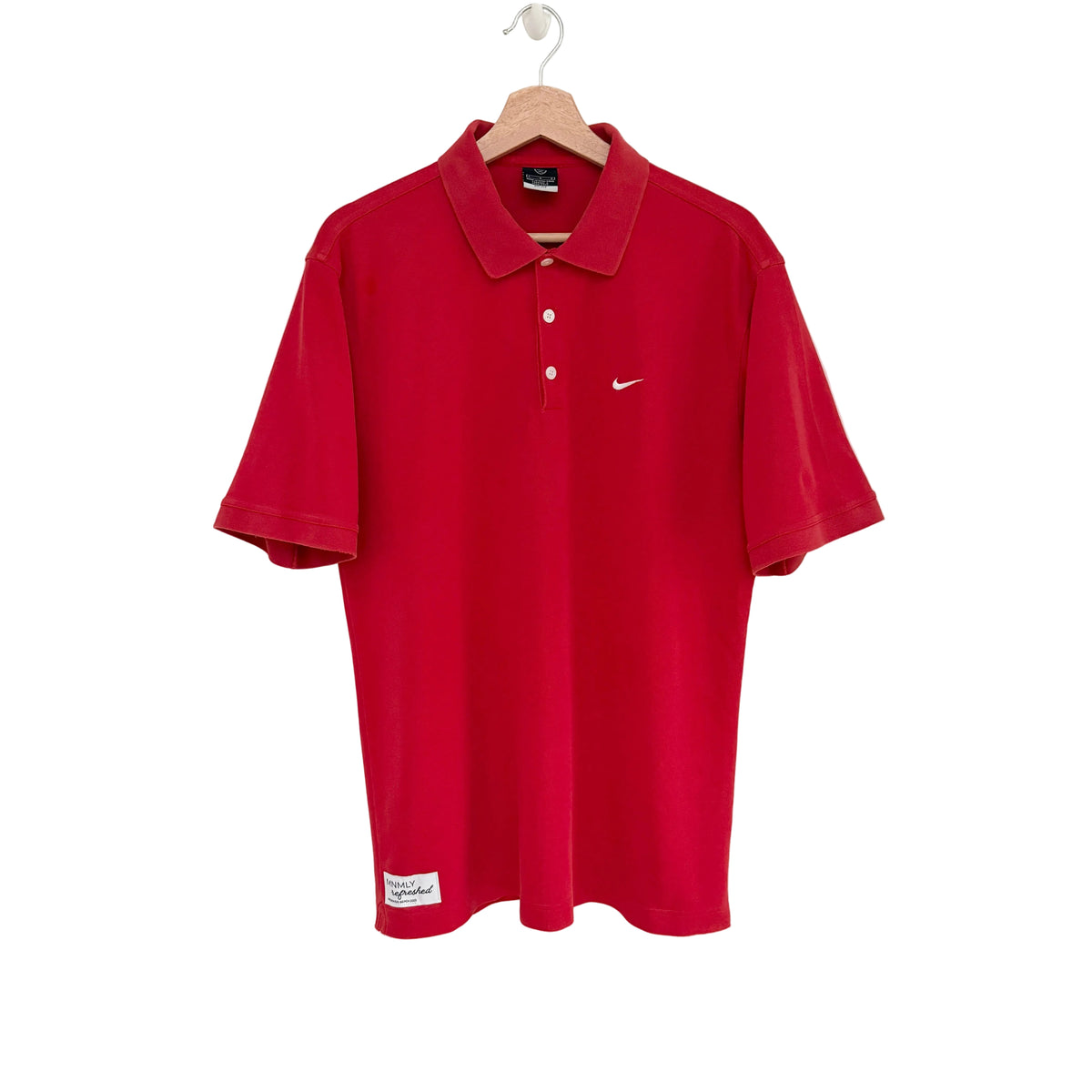 MNMLY Refreshed Red 90s Nike Golf Shirt - L