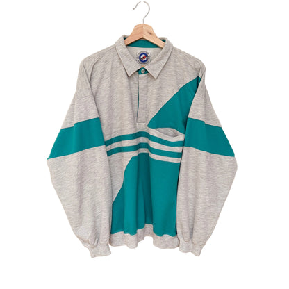 MNMLY Refreshed Grey/Teal Greenline Sweatshirt - XLarge