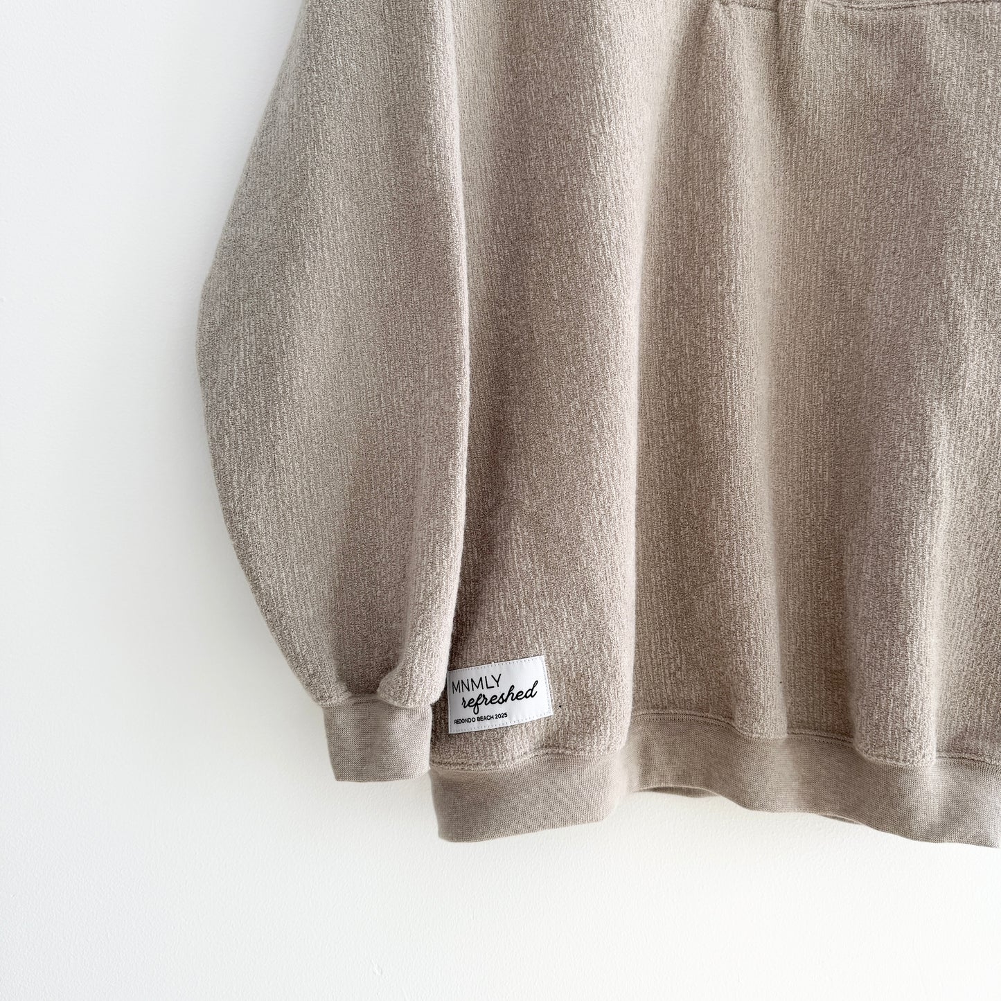 MNMLY Refreshed Beige 1/4 Button Up - S