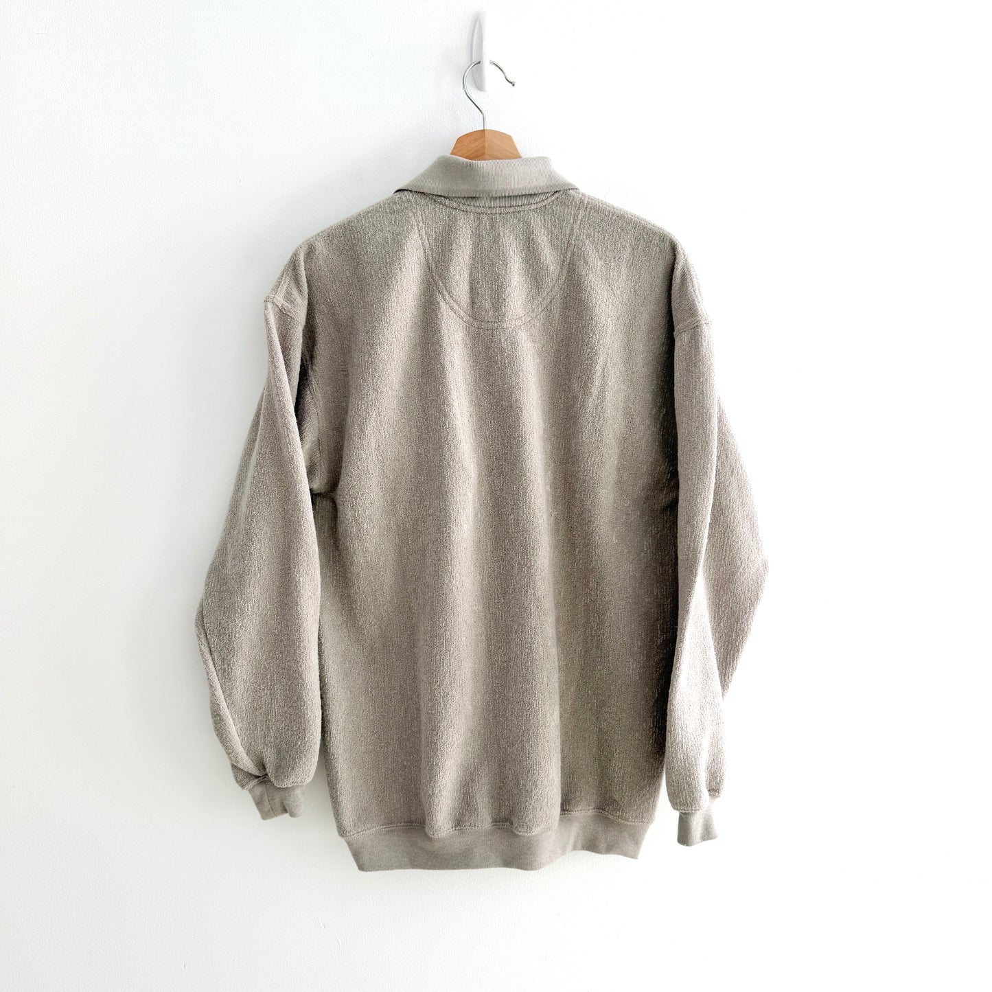 MNMLY Refreshed Beige 1/4 Button Up - S