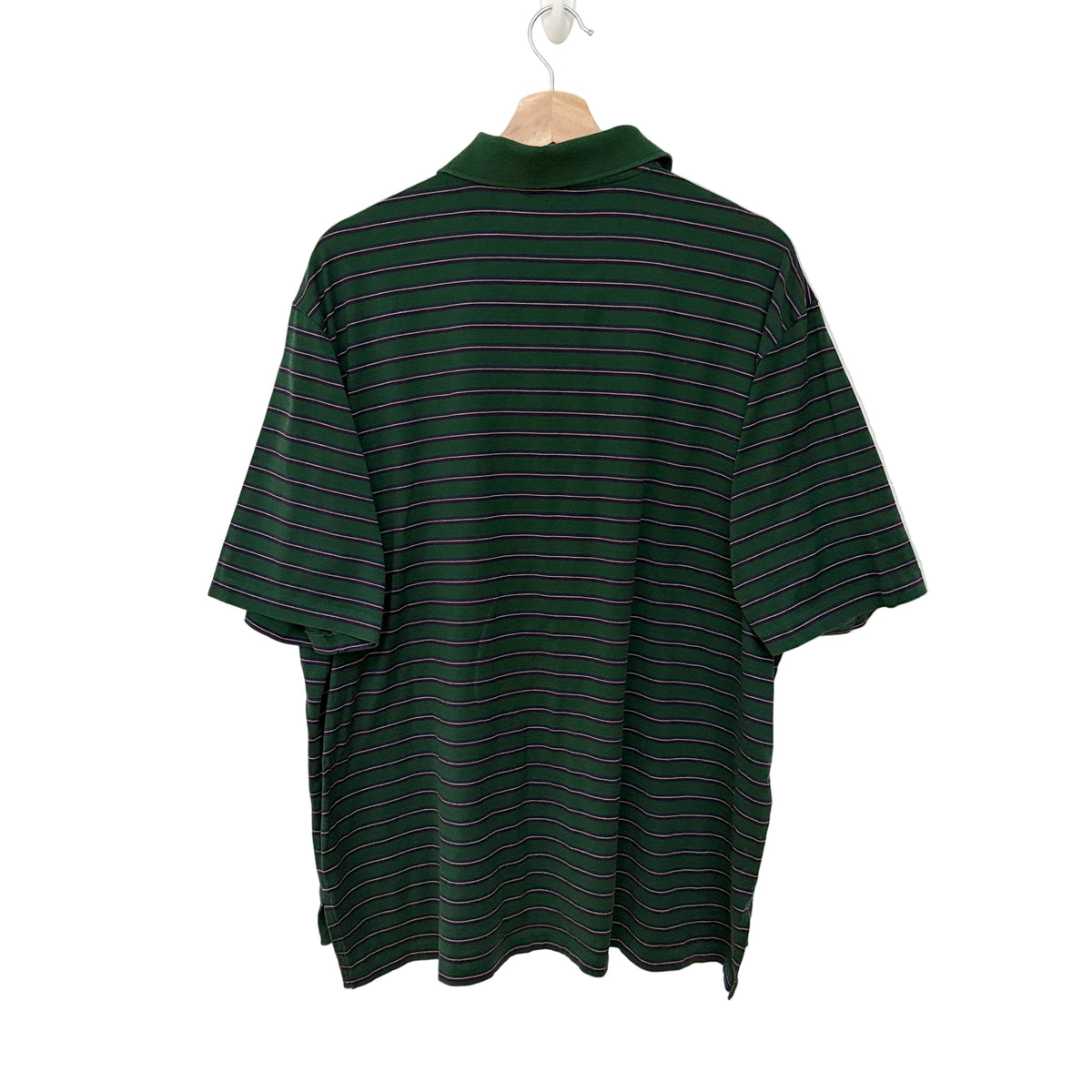 MNMLY Refreshed Green Stripe Polo Golf Shirt - XLarge