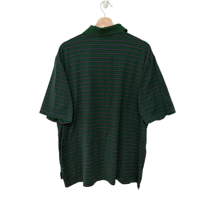 MNMLY Refreshed Green Stripe Polo Golf Shirt - XLarge
