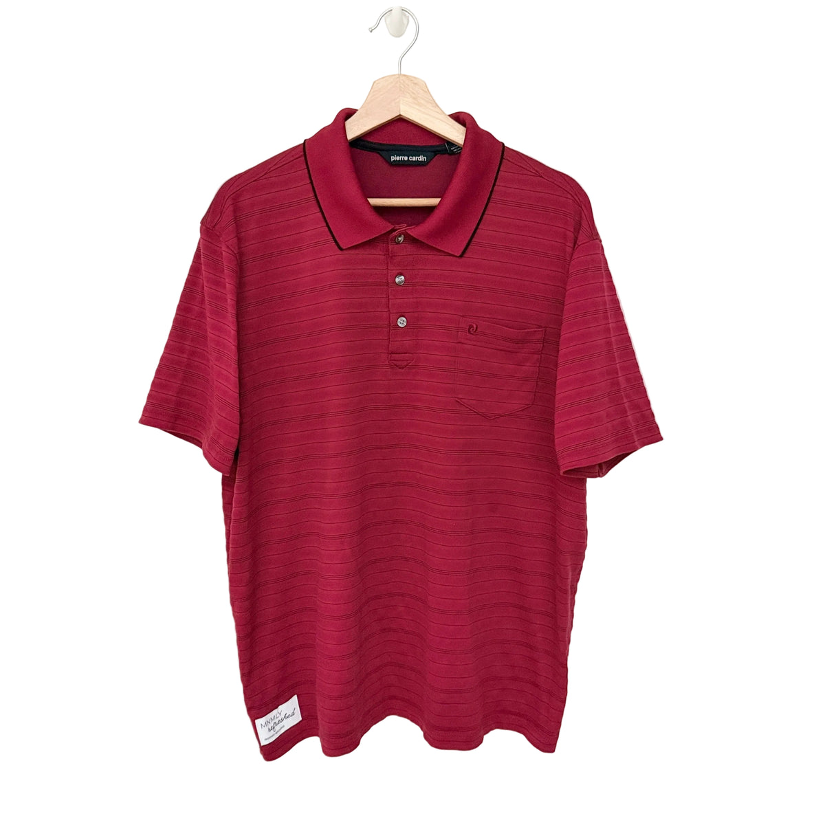MNMLY Refreshed Red Stripe Pierre Cardin Polo Shirt - XLarge