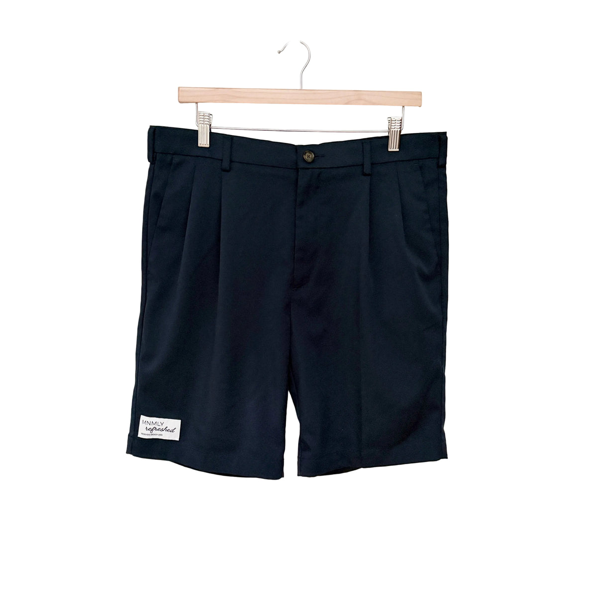 MNMLY Refreshed Navy Roundtree & Yorke Pleated Golf Shorts - 34 Waist