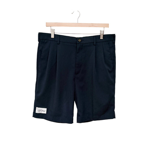 MNMLY Refreshed Navy Roundtree & Yorke Pleated Golf Shorts - 34 Waist