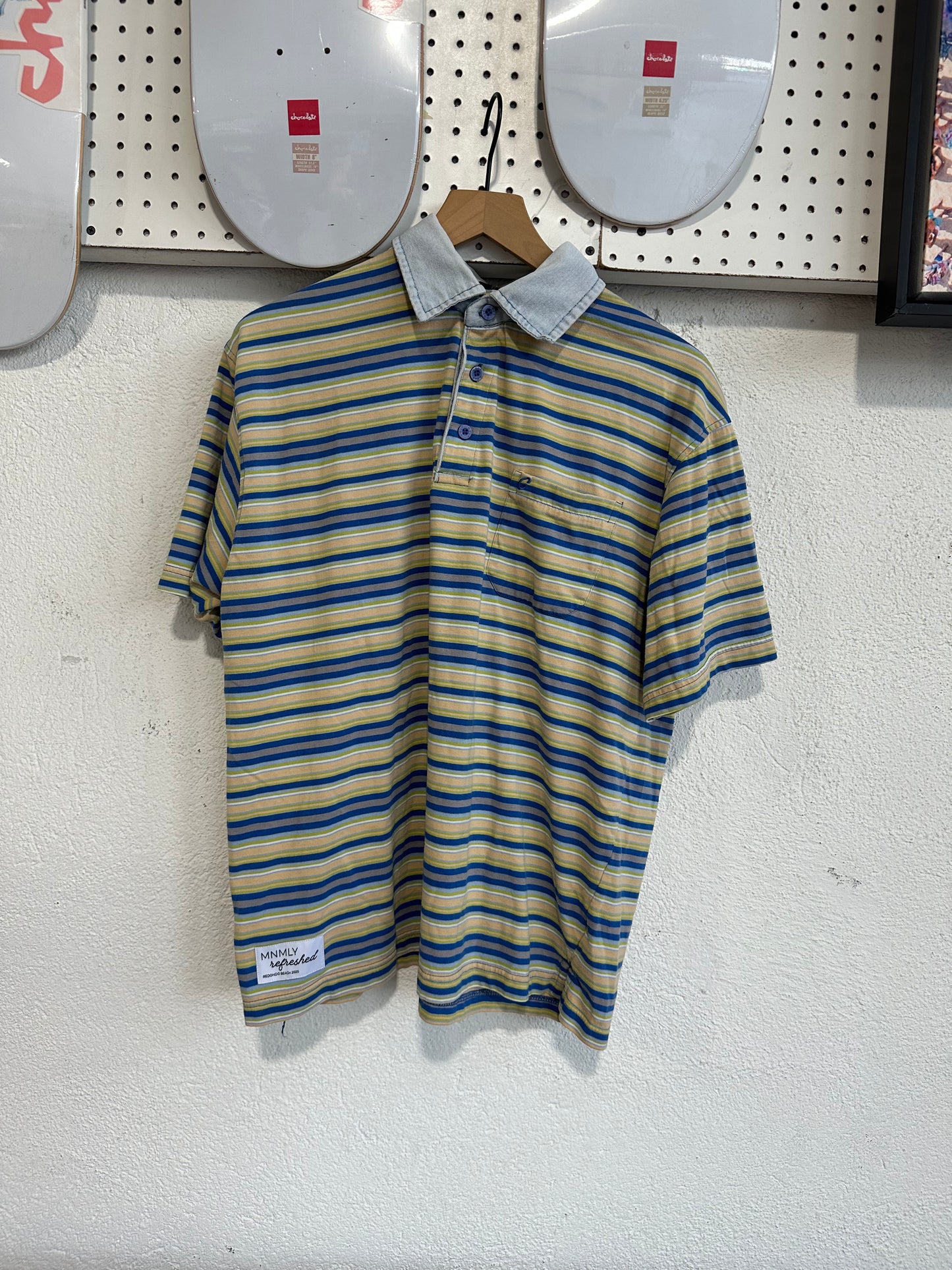 MNMLY refreshed Striped Golf Polo - XL