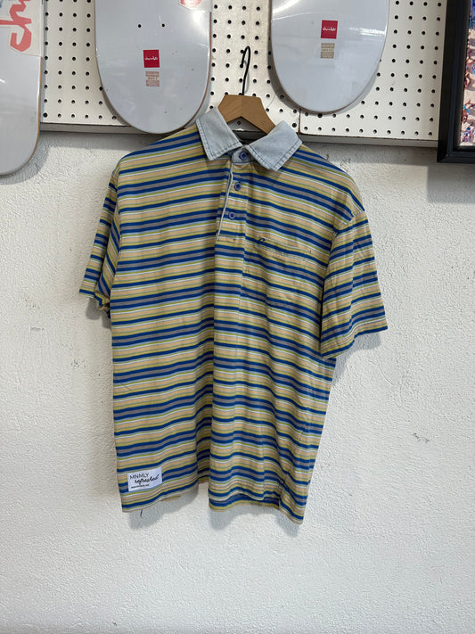 MNMLY refreshed Striped Golf Polo - XL
