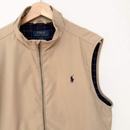 MNMLY Refreshed Khaki Polo Ralph Lauren Zip Vest - L
