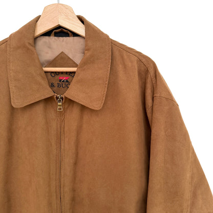 Cutter & Buck faux suede zip jacket closeup