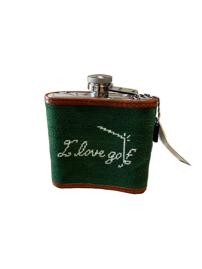 Hand-Stitched "I Hate Golf" Flask