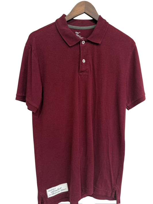 MNMLY Refreshed Burgundy Short Sleeve Golf Polo - M