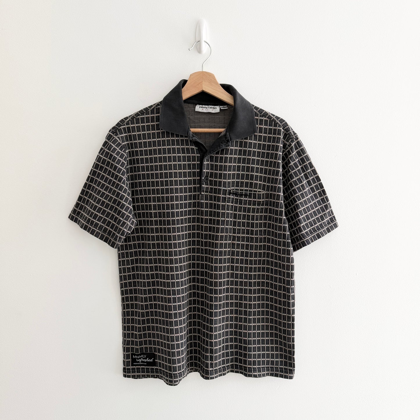 MNMLY Refreshed Black and Grey Polo - M