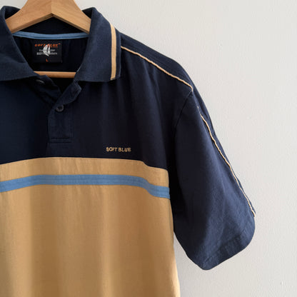 MNMLY Refreshed Blue and Tan Polo - L