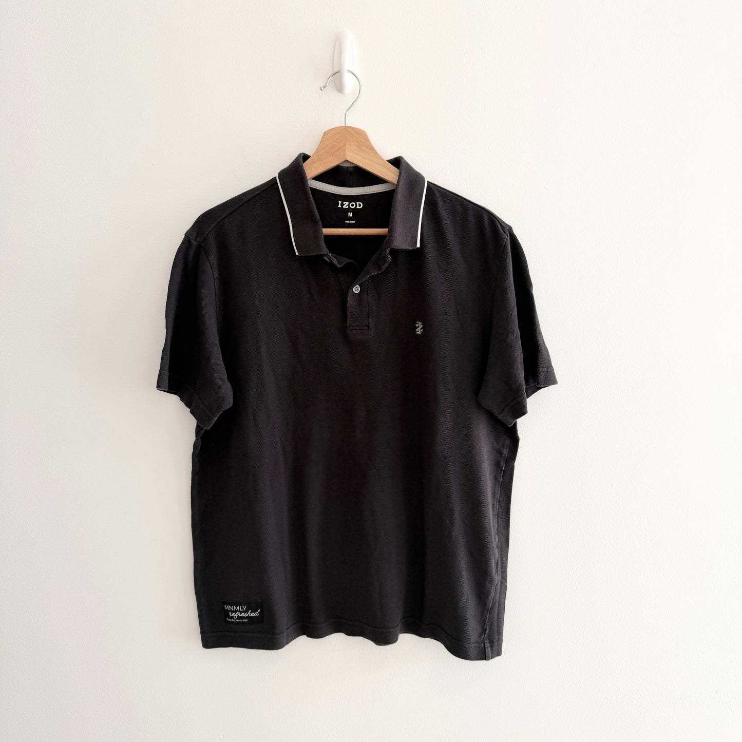 MNMLY Refreshed Dark Grey Black Polo - M