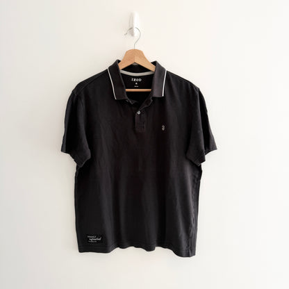 MNMLY Refreshed Dark Grey Black Polo - M