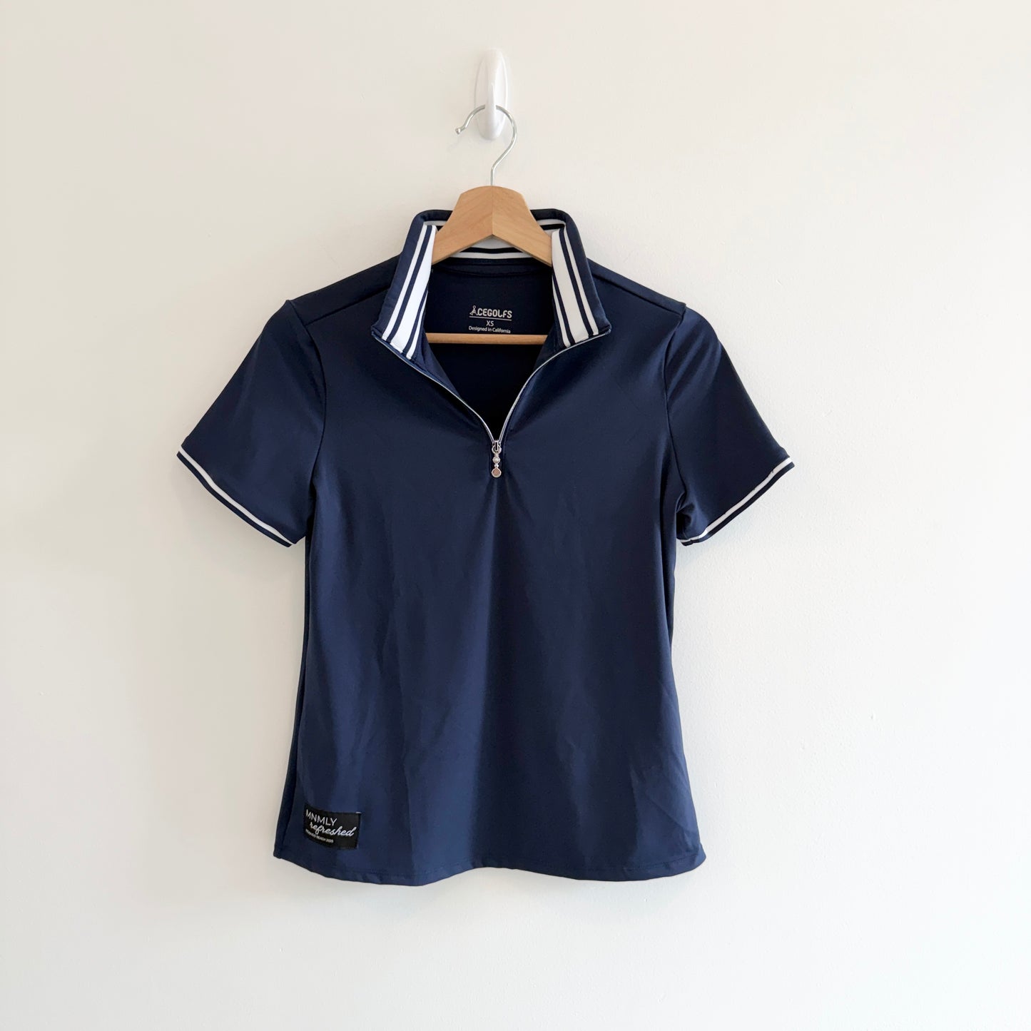 MNMLY Refreshed Ladies Navy Zipper Top - XS