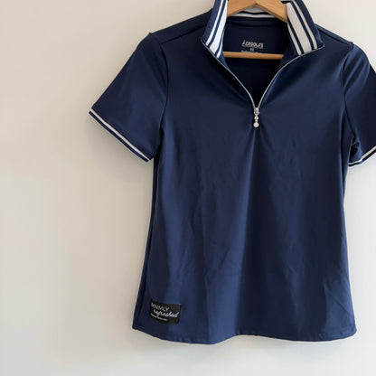 MNMLY Refreshed Ladies Navy Zipper Top - XS