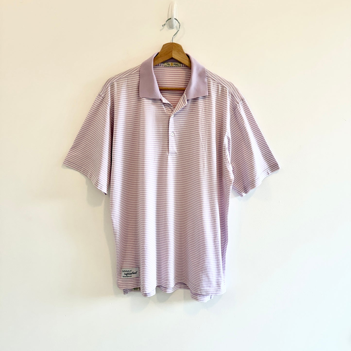 MNMLY Refreshed Light Purple Striped Polo - M