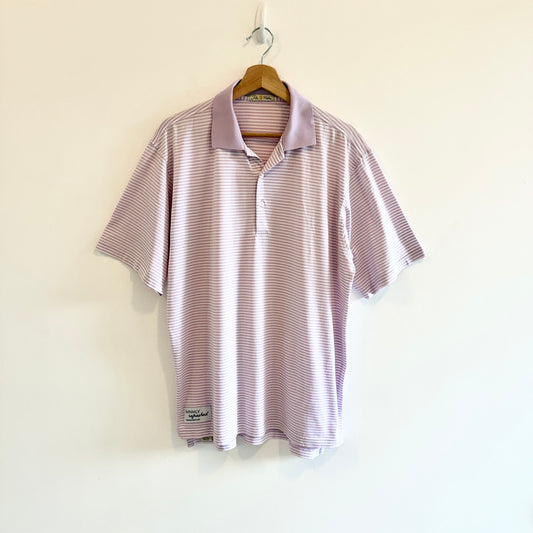 MNMLY Refreshed Light Purple Striped Polo - M