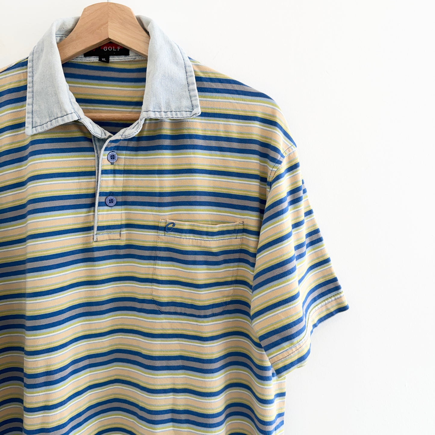MNMLY Refreshed Striped Golf Polo - XL