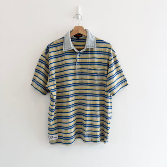 MNMLY Refreshed Striped Golf Polo - XL