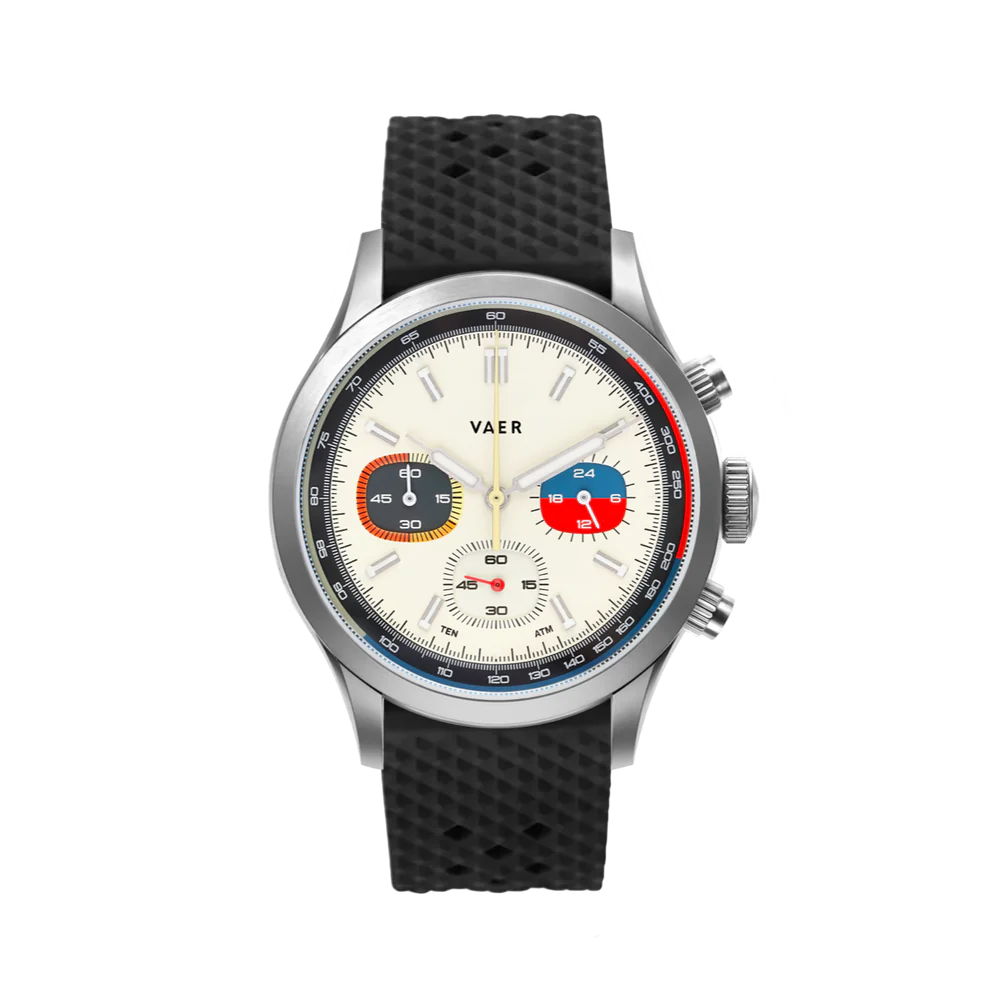 VAER RS1 Rally Cream on FKM Waffle Black strap